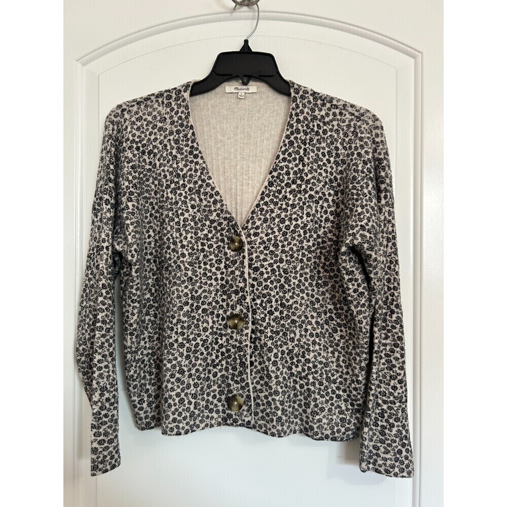Madewell Vintage Floral Cardigan Alpaca Wool Blend size S fall cottage core 90s